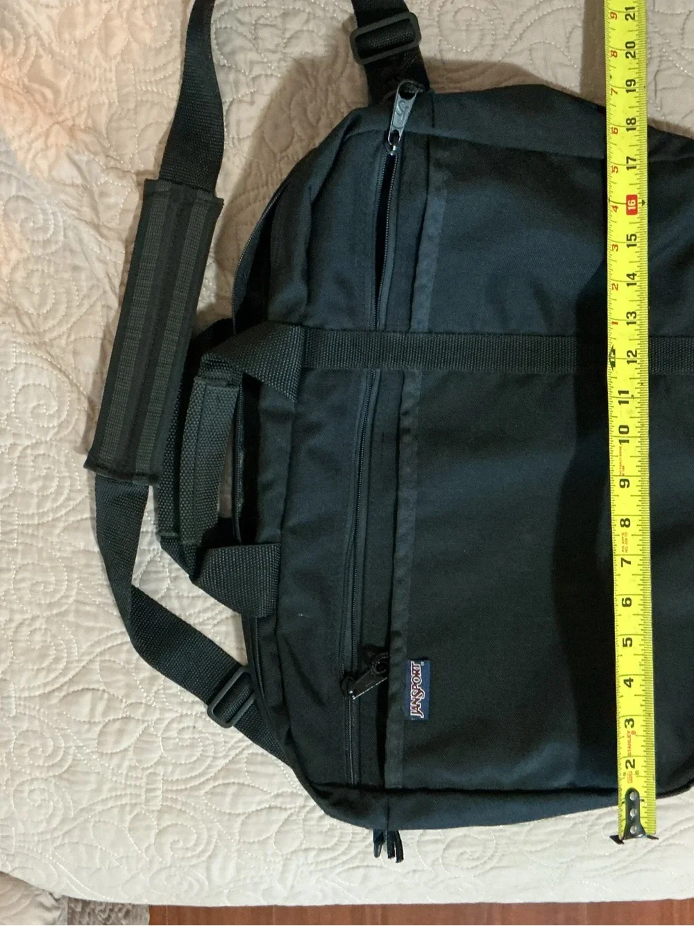 Jansport Black Laptop Messenger Bag with Adjustable Strap